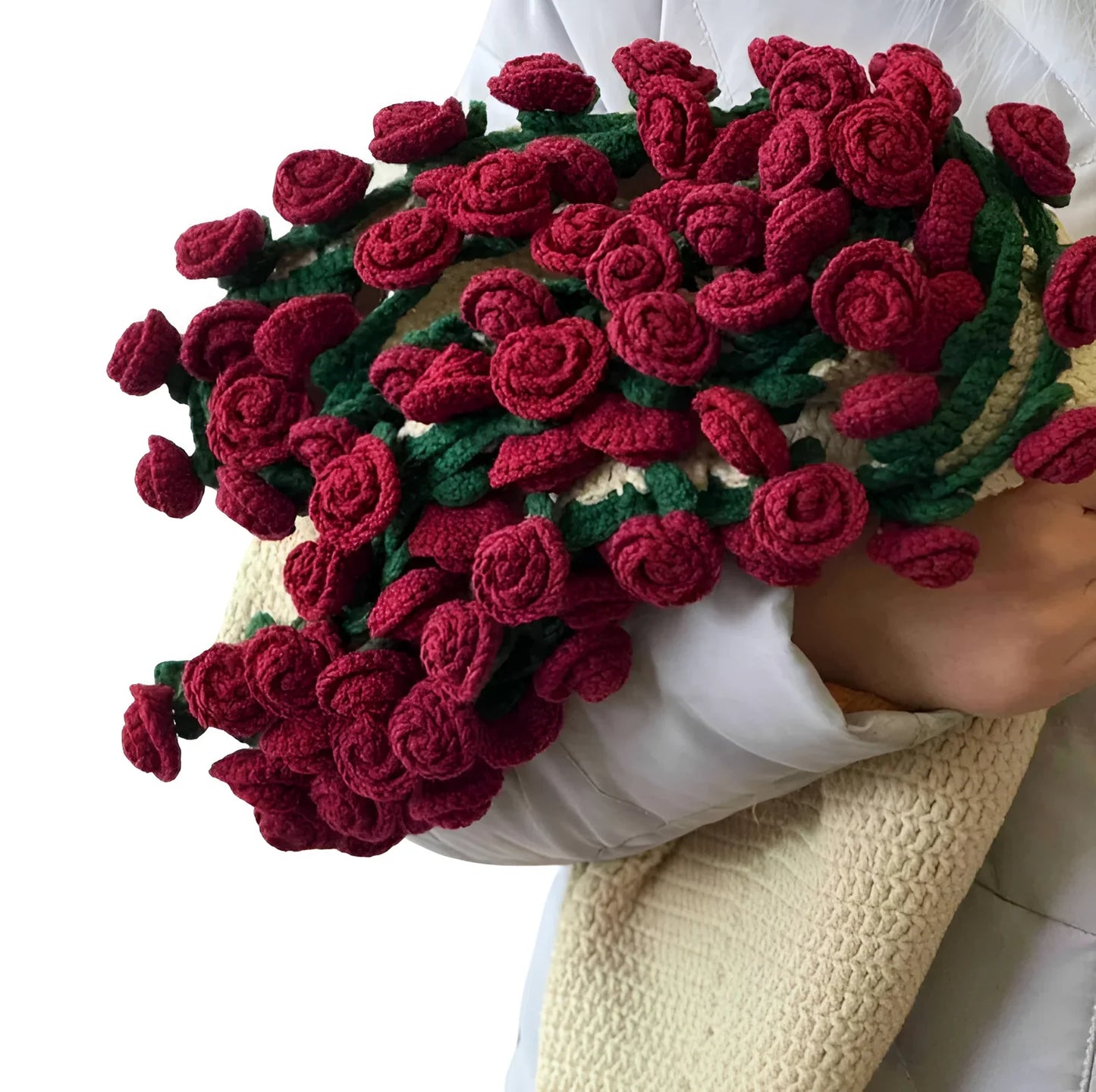 Manta floral eterna tejida a mano