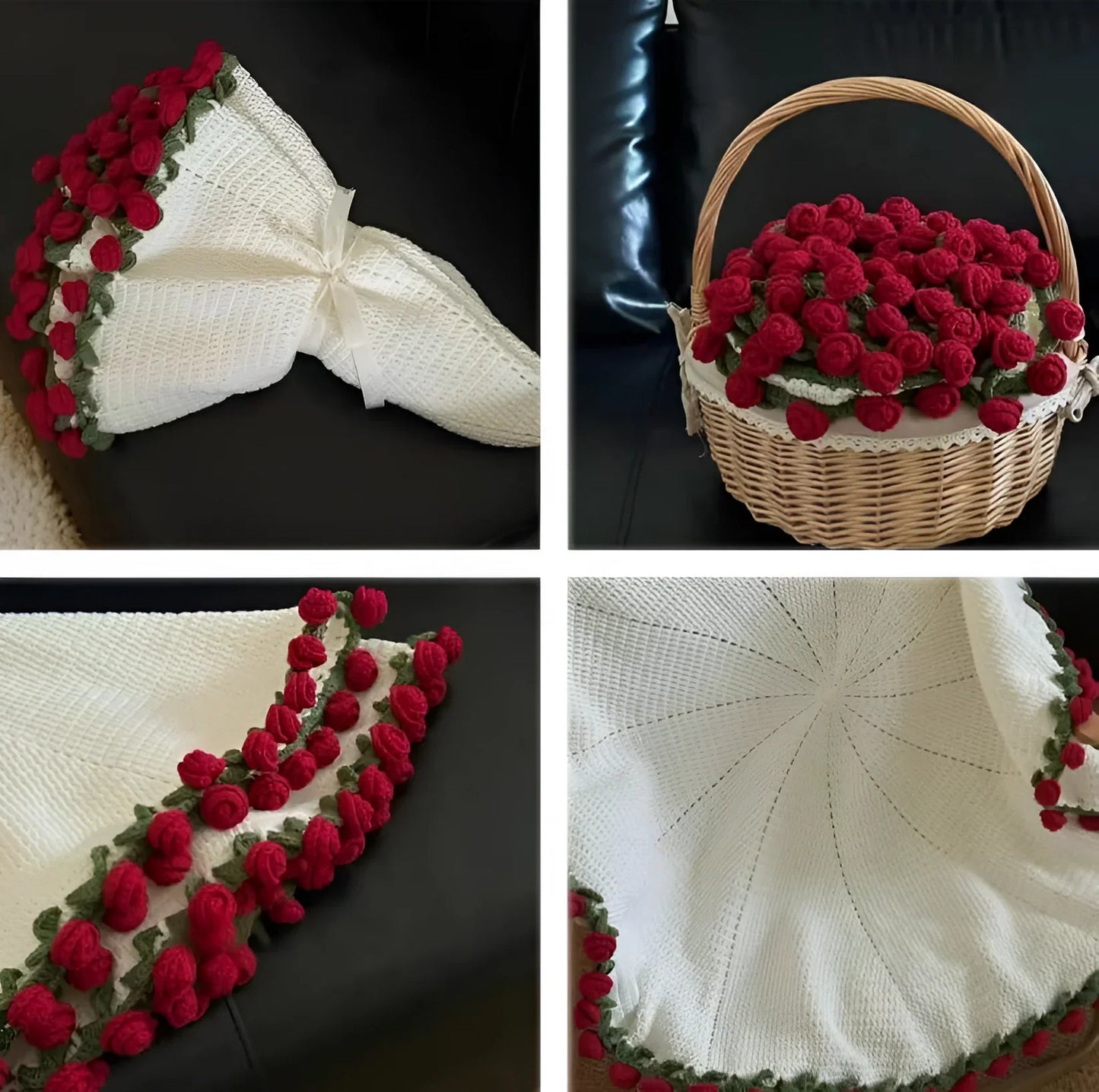 Manta floral eterna tejida a mano