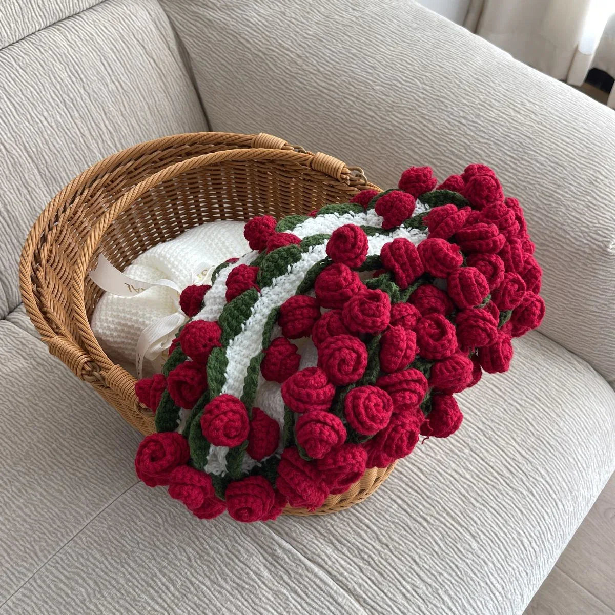 Manta floral eterna tejida a mano